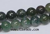 CAB385 15.5 inches 10mm round moss agate gemstone beads wholesale