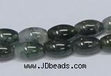 CAB389 15.5 inches 8*12mm rice moss agate gemstone beads wholesale