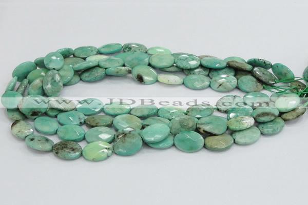 CAB39 15.5 inches 13*18mm faceted oval green grass agate beads