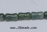 CAB395 15.5 inches 8*14mm bamboo shape moss agate gemstone beads