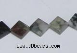 CAB417 15.5 inches 10*10mm diamond moss agate gemstone beads