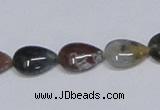 CAB460 15.5 inches 10*14mm flat teardrop indian agate gemstone beads