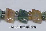 CAB468 15.5 inches horse eye & round double-drilled indian agate beads