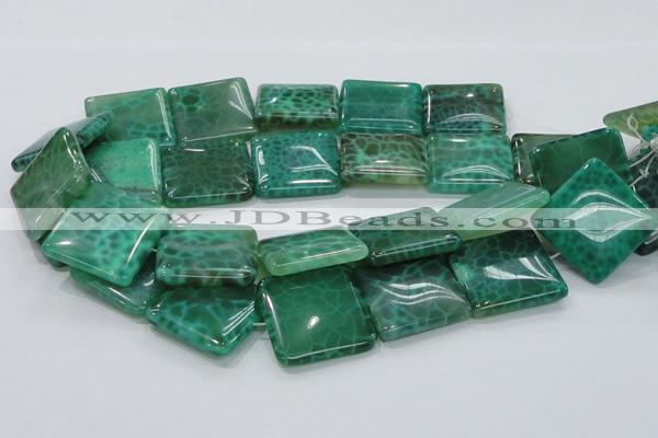 CAB60 15.5 inches 30*30mm square peafowl agate gemstone beads