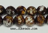 CAB617 15.5 inches 12mm faceted round leopard skin agate beads wholesale