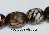 CAB626 15.5 inches 16*22mm faceted egg-shaped leopard skin agate beads