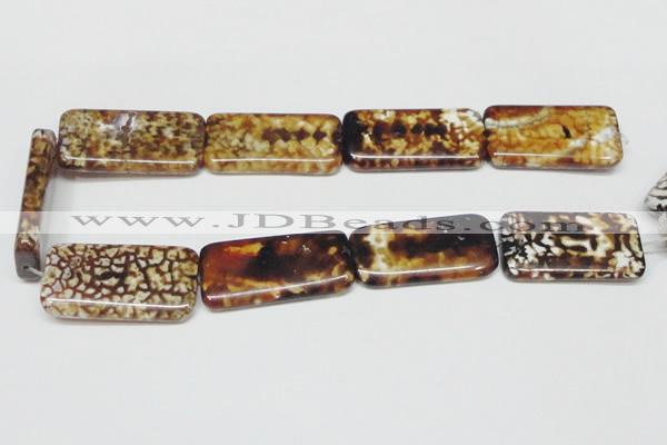 CAB642 15.5 inches 20*40mm rectangle leopard skin agate beads