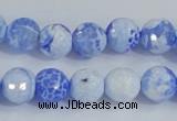 CAB650 15.5 inches 10mm faceted round fire crackle agate beads