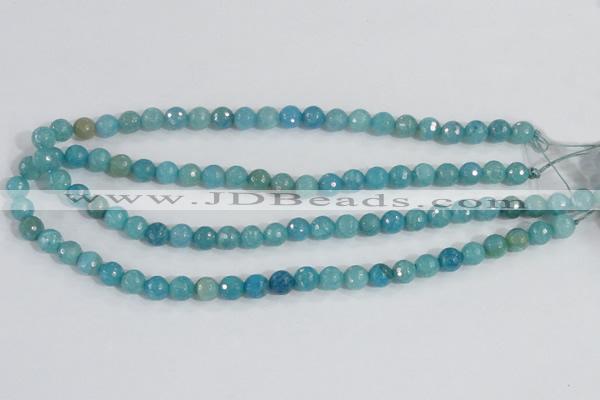 CAB653 15.5 inches 8mm faceted round fire crackle agate beads