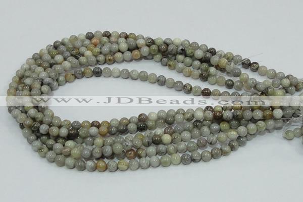 CAB66 15.5 inches 6mm round silver needle agate gemstone beads