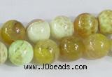 CAB661 15.5 inches 12mm round fire crackle agate beads wholesale