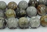 CAB68 15.5 inches 12mm round silver needle agate gemstone beads