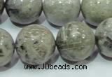 CAB71 15.5 inches 20mm round silver needle agate gemstone beads