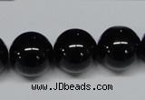 CAB728 15.5 inches 16mm round black agate gemstone beads wholesale