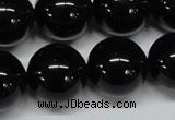 CAB729 15.5 inches 18mm round black agate gemstone beads wholesale