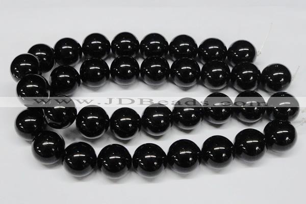 CAB731 15.5 inches 22mm round black agate gemstone beads wholesale