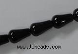 CAB736 15.5 inches 8*14mm teardrop black agate gemstone beads