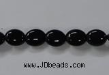 CAB756 15.5 inches 8*10mm oval black agate gemstone beads wholesale