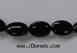 CAB757 15.5 inches 10*14mm oval black agate gemstone beads wholesale