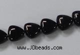 CAB775 15.5 inches 10*10mm triangle black agate gemstone beads