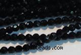 CAB782 15.5 inches 4mm faceted round black agate gemstone beads