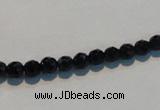 CAB783 15.5 inches 5mm faceted round black agate gemstone beads