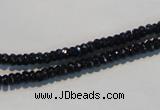 CAB785 15.5 inches 2*4mm faceted rondelle black agate gemstone beads