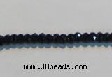 CAB786 15.5 inches 3*5mm faceted rondelle black agate gemstone beads