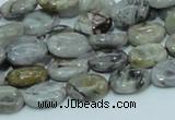 CAB79 15.5 inches 8*12mm oval silver needle agate gemstone beads