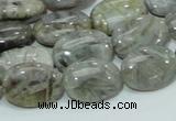 CAB82 15.5 inches 13*18mm oval silver needle agate gemstone beads