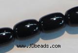 CAB820 15.5 inches 13*18mm drum black agate gemstone beads wholesale