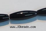 CAB821 15.5 inches 10*30mm rice black agate gemstone beads wholesale