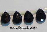 CAB828 10*14mm top-drilled teardrop black agate gemstone beads