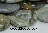 CAB83 15.5 inches 22*30mm oval silver needle agate gemstone beads