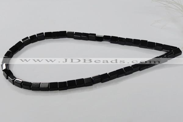 CAB840 15.5 inches 5*7*8mm cuboid black agate gemstone beads wholesale