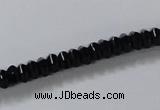 CAB843 15.5 inches 4*6mm rondelle black agate gemstone beads wholesale