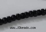 CAB844 15.5 inches 5*8mm rondelle black agate gemstone beads wholesale