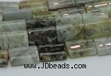 CAB85 15.5 inches 10*15mm rectangle silver needle agate gemstone beads