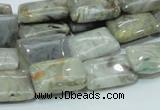 CAB86 15.5 inches 13*18mm rectangle silver needle agate gemstone beads