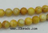 CAB934 15.5 inches 8mm round yellow crazy lace agate beads wholesale