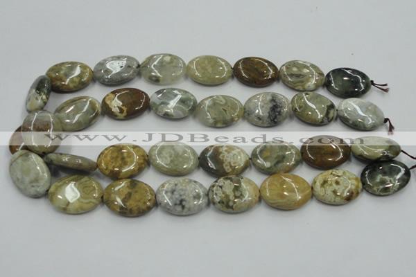 CAB950 15.5 inches 22*30mm oval ocean agate gemstone beads