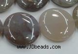 CAB956 15.5 inches 25mm flat round ocean agate gemstone beads