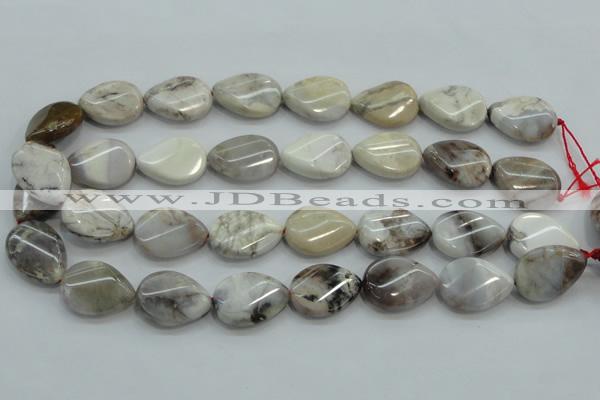 CAB962 15.5 inches 18*25mm twisted teardrop ocean agate gemstone beads