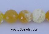 CAB966 15.5 inches 6mm faceted round fire crackle agate beads