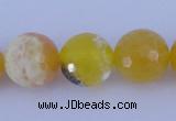 CAB967 15.5 inches 8mm faceted round fire crackle agate beads