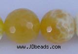 CAB971 15.5 inches 16mm faceted round fire crackle agate beads