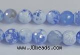 CAB972 15.5 inches 6mm faceted round fire crackle agate beads