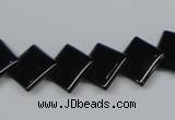 CAB984 15.5 inches 12*12mm rhombic black agate gemstone beads wholesale