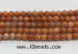 CABS06 15 inches 6mm round orange calcite gemstone beads wholesale