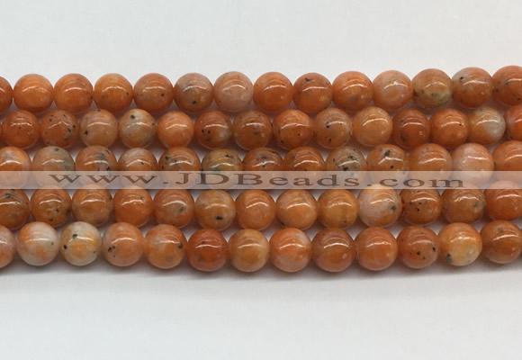 CABS06 15 inches 6mm round orange calcite gemstone beads wholesale